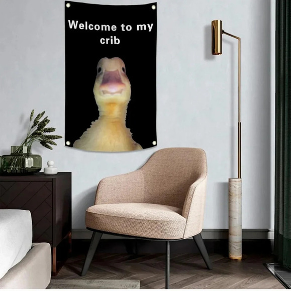 Welcome to My Crib Funny Flag 2x3Ft Wall Flag with 4 Brass Grommets for Party Ga - Picture 1 of 3